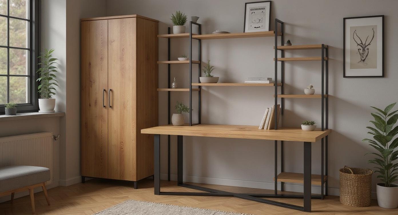 Eicher Tisch im Loft- und Industrie-Stil mit robustem Design