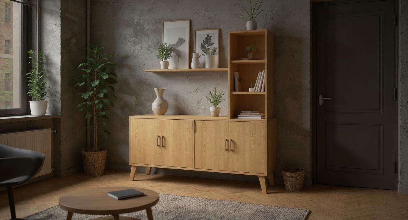 Elegantes Eichen-Lowboard mit Schubladen und schlichtem Design