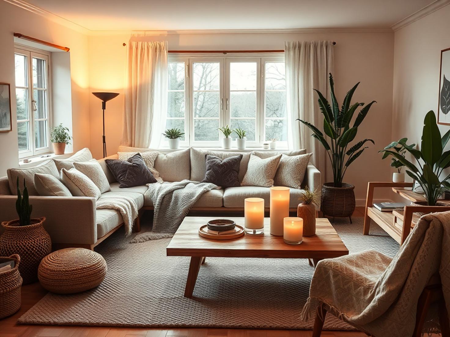 Gemütliche Hygge Wohnzimmer Dekoration