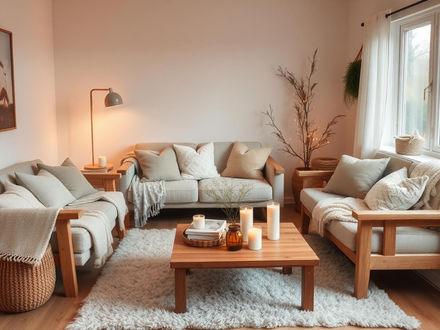Gemütliche Hygge Wohnzimmer Dekoration